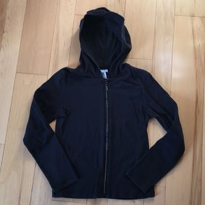 Girls Bling Zipper Black Hoodie - XL (14/16)